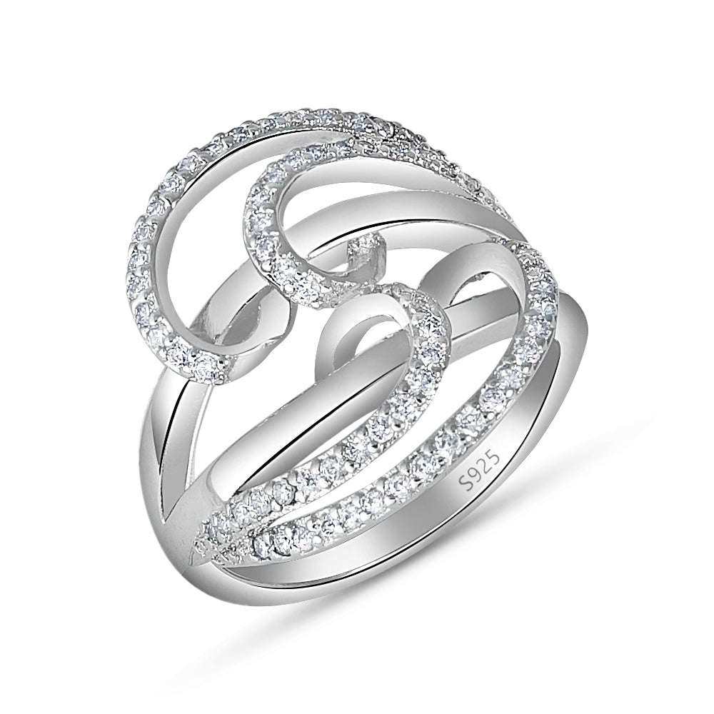 Smriti Swirl 925 Sterling Silver Ring