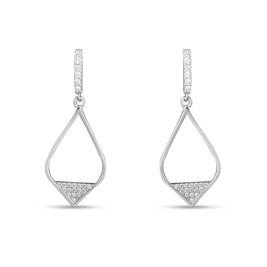Nalini 925 Pure Sterling Silver Rhodium-Plated Half Hoop Earrings
