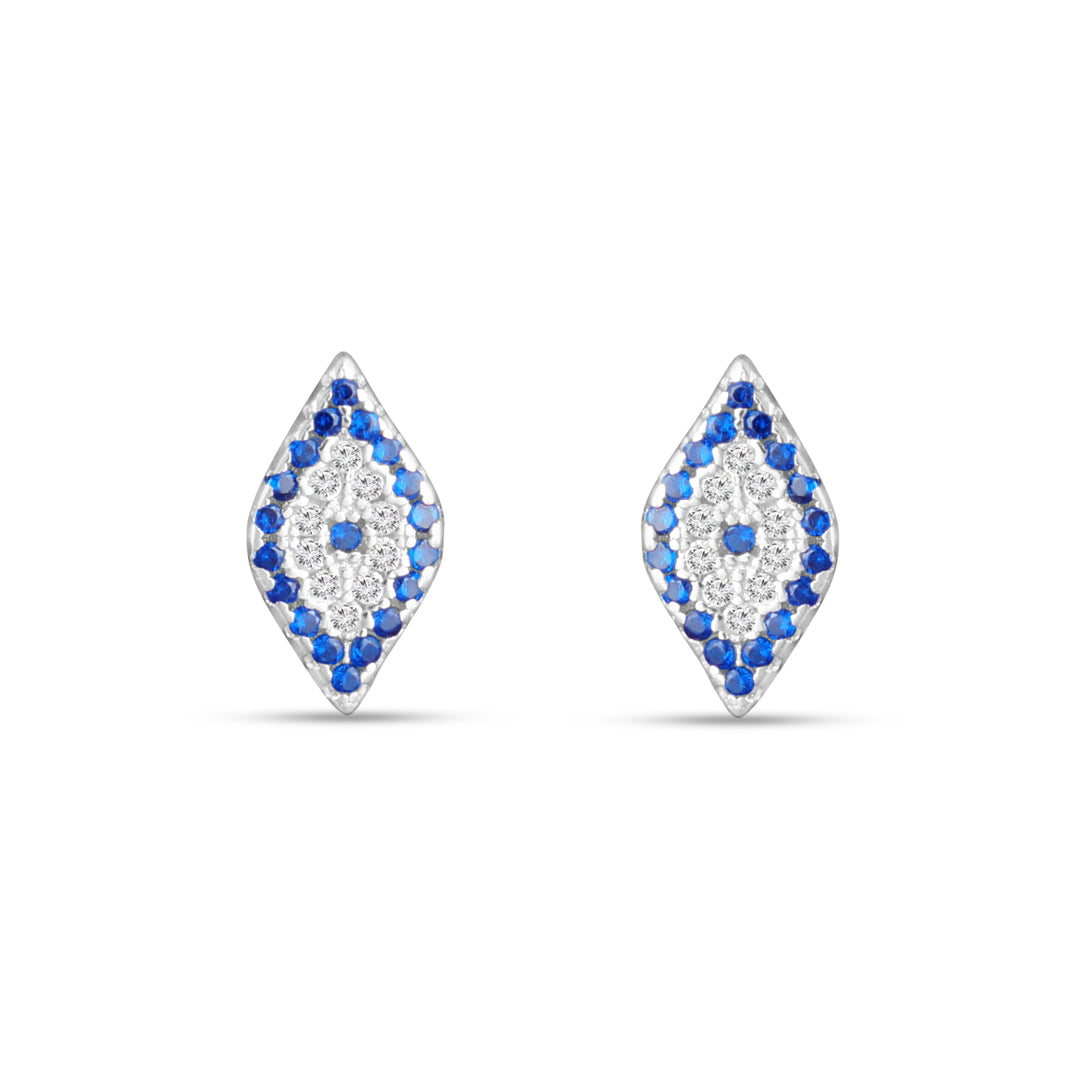 925 Sterling Silver Delicate Evil Eye Earrings