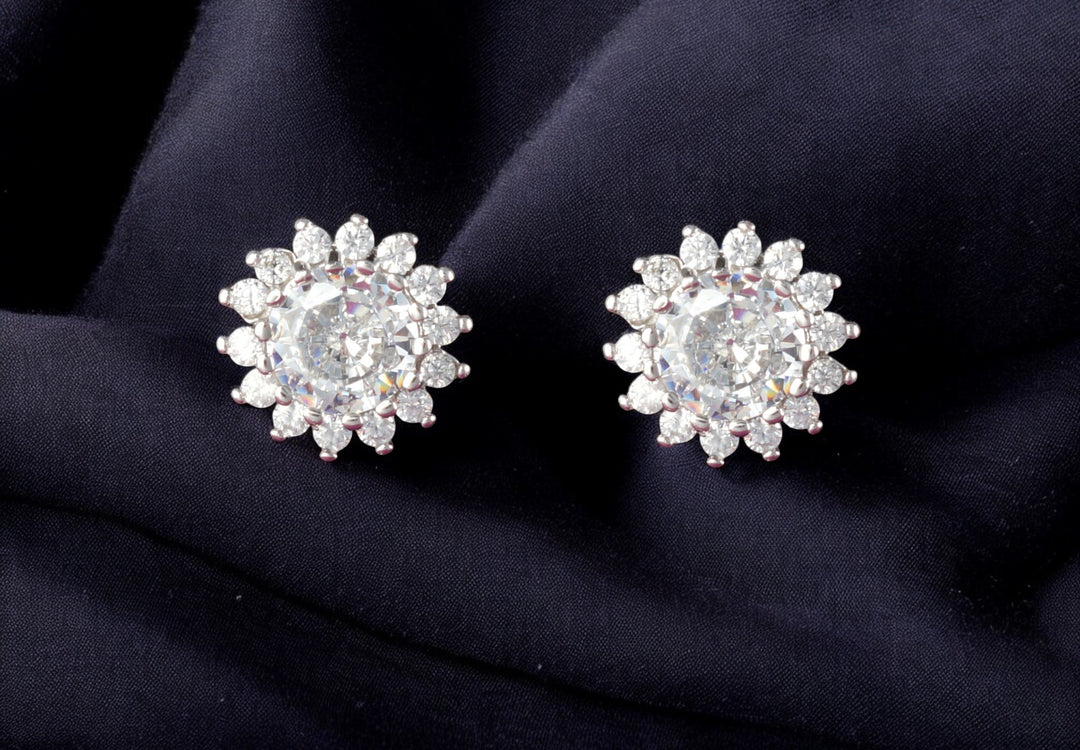 Solitaire Nakshatram  925 Silver Stud Earrings