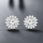Load image into Gallery viewer, silver solitaire earrings
