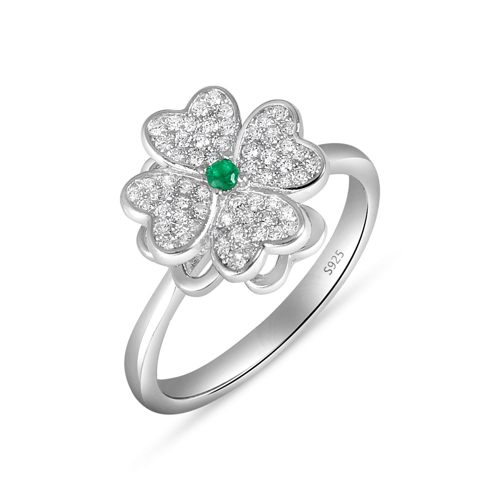 Flower Blossom 925 Sterling Silver Ring.