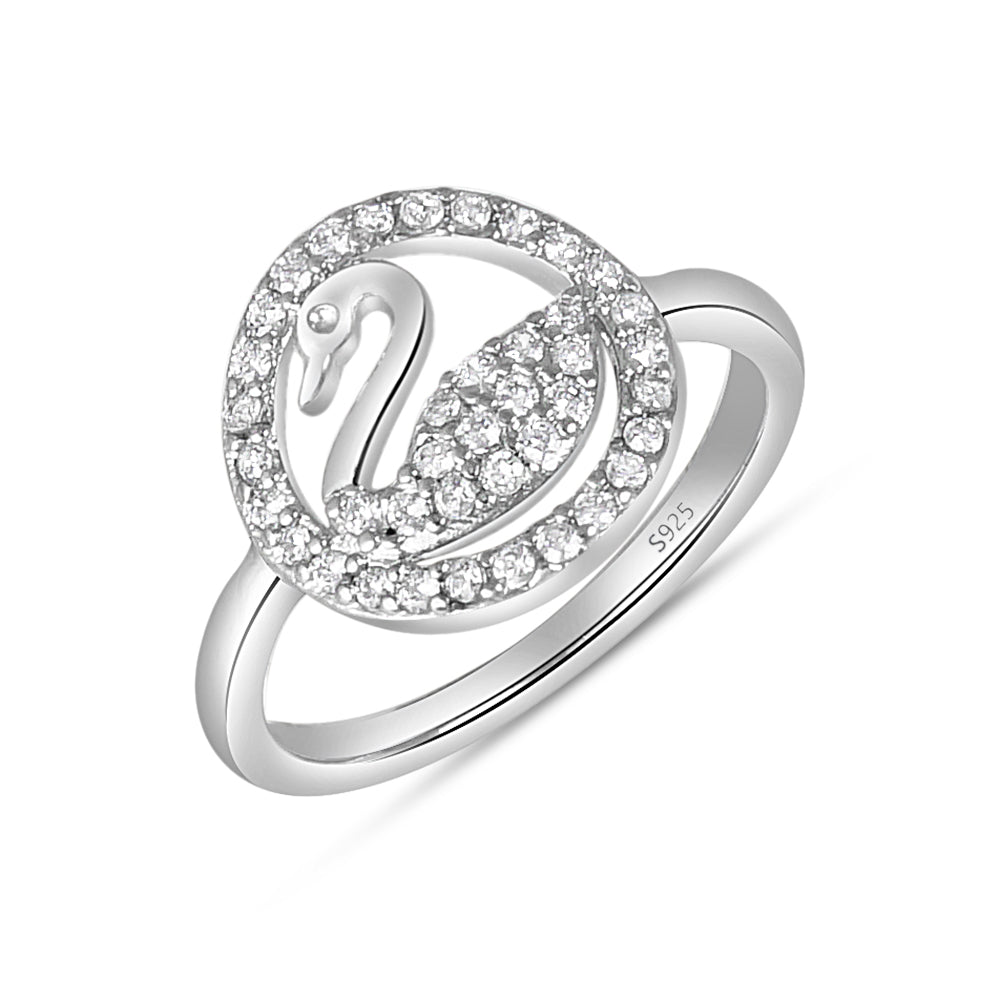 Swan Dazzle 925 Sterling Silver Ring