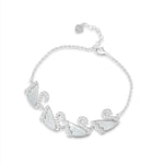 Load image into Gallery viewer, Dancing Swan Bracelet 925 Sterling Silver White, Rhodium Plated. With adjustable Length
