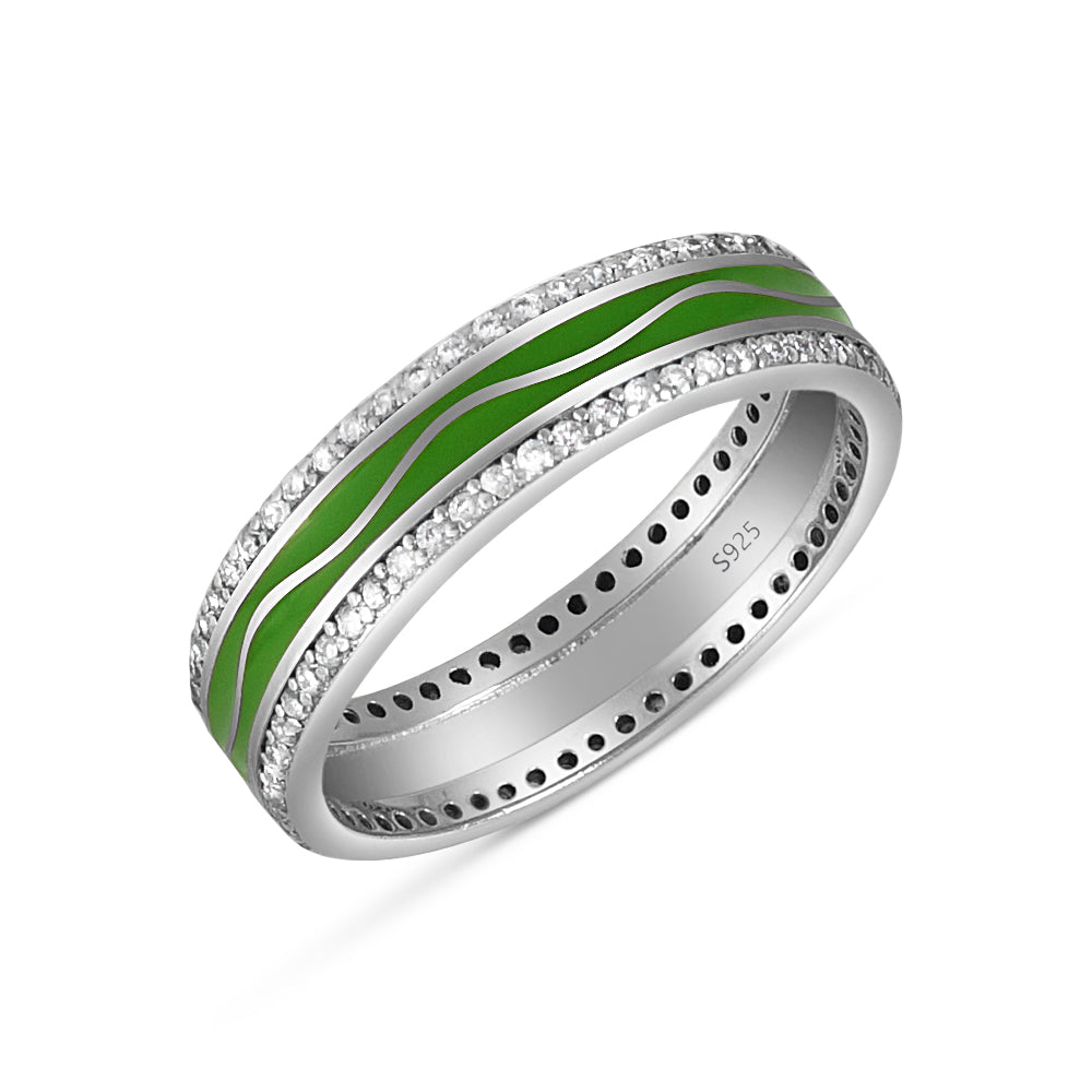 Eternal Enamel 925 Sterling Silver Ring