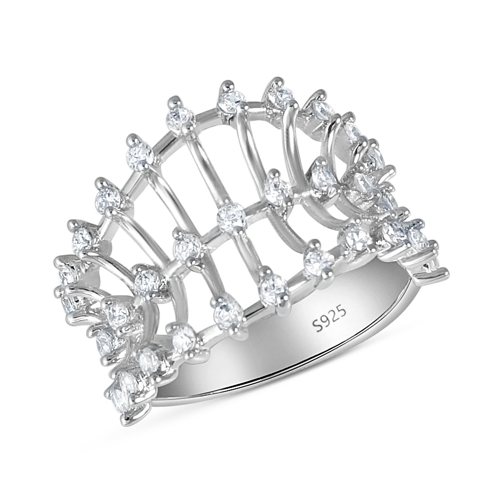 Aparna Half Eternity 925 Sterling Silver Ring