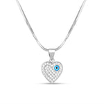 Load image into Gallery viewer, Evil Eye Heart Shaped 925 Sterling Silver Pendant With Chain
