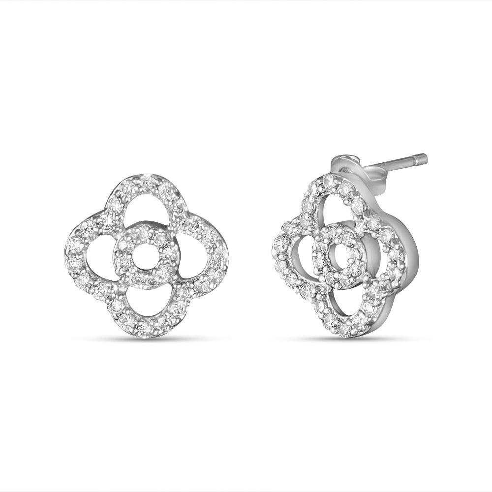 Clover Ultra 925 Sterling Silver Stud Earrings