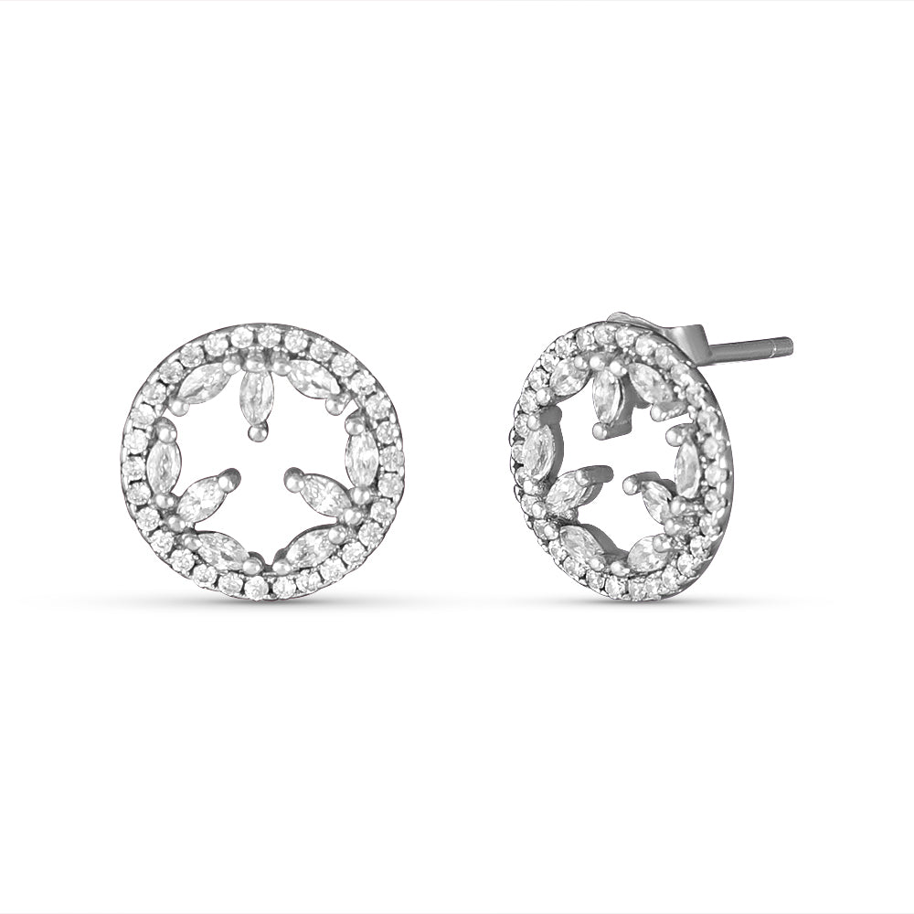 Essential Marquee Circle 925 Sterling Silver Stud Earrings