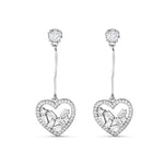 Load image into Gallery viewer, Heart Solitaire 925 Sterling Silver Dangling  Earring
