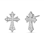 Load image into Gallery viewer, Cross Divine 925 Sterling Silver Stud Earrings
