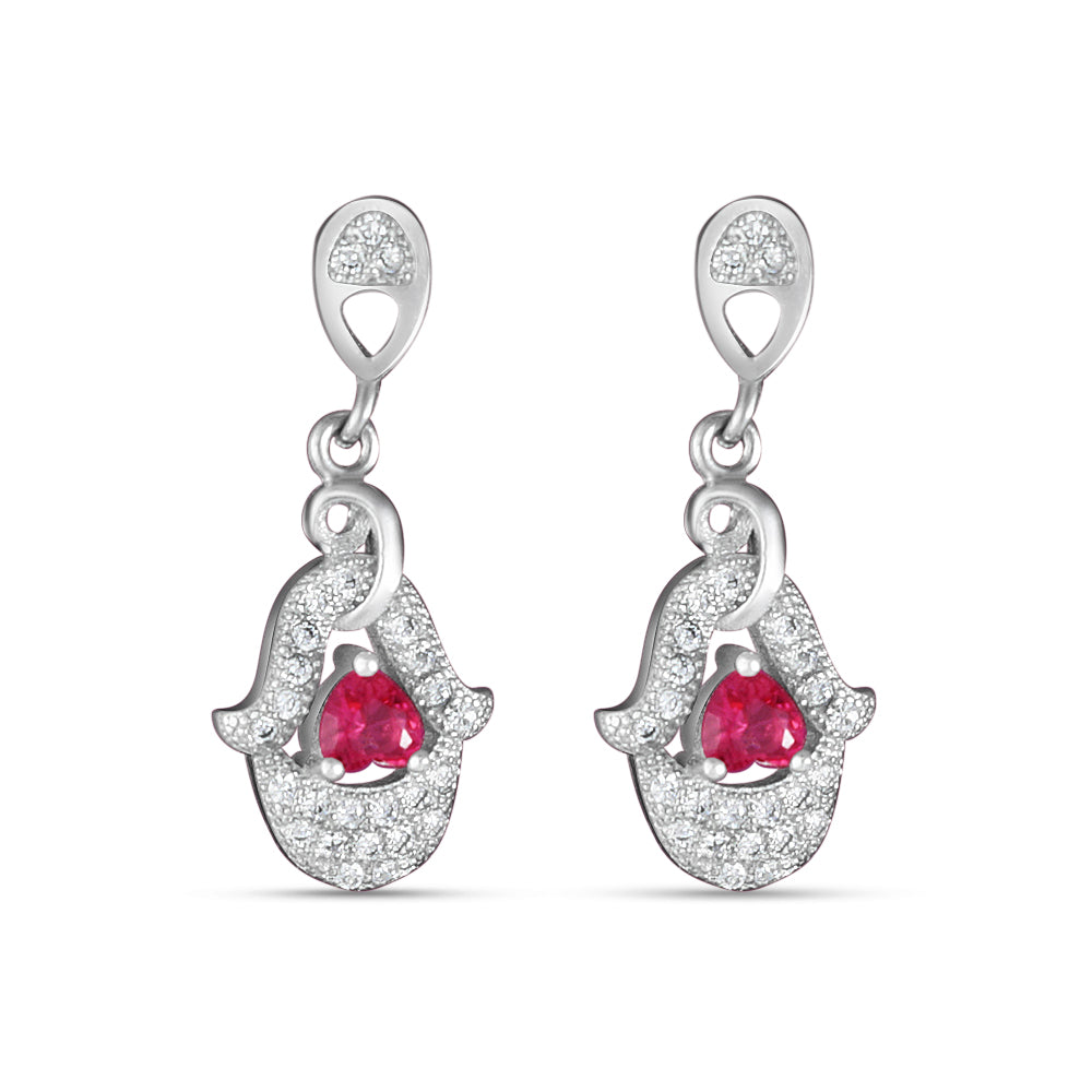 Yuva Heart  925 Sterling Silver Dangling  Earring
