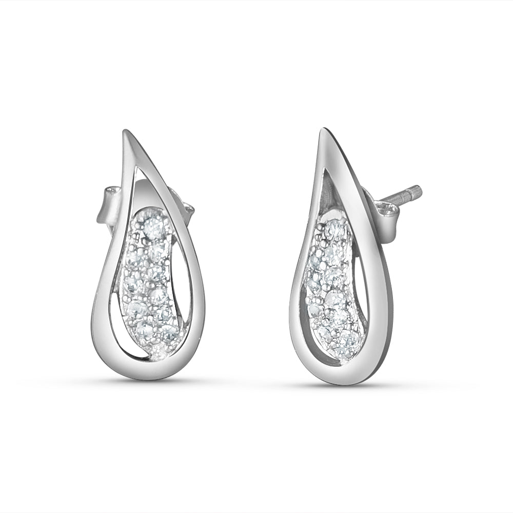 Drop 925 Sterling Silver Stud Earrings