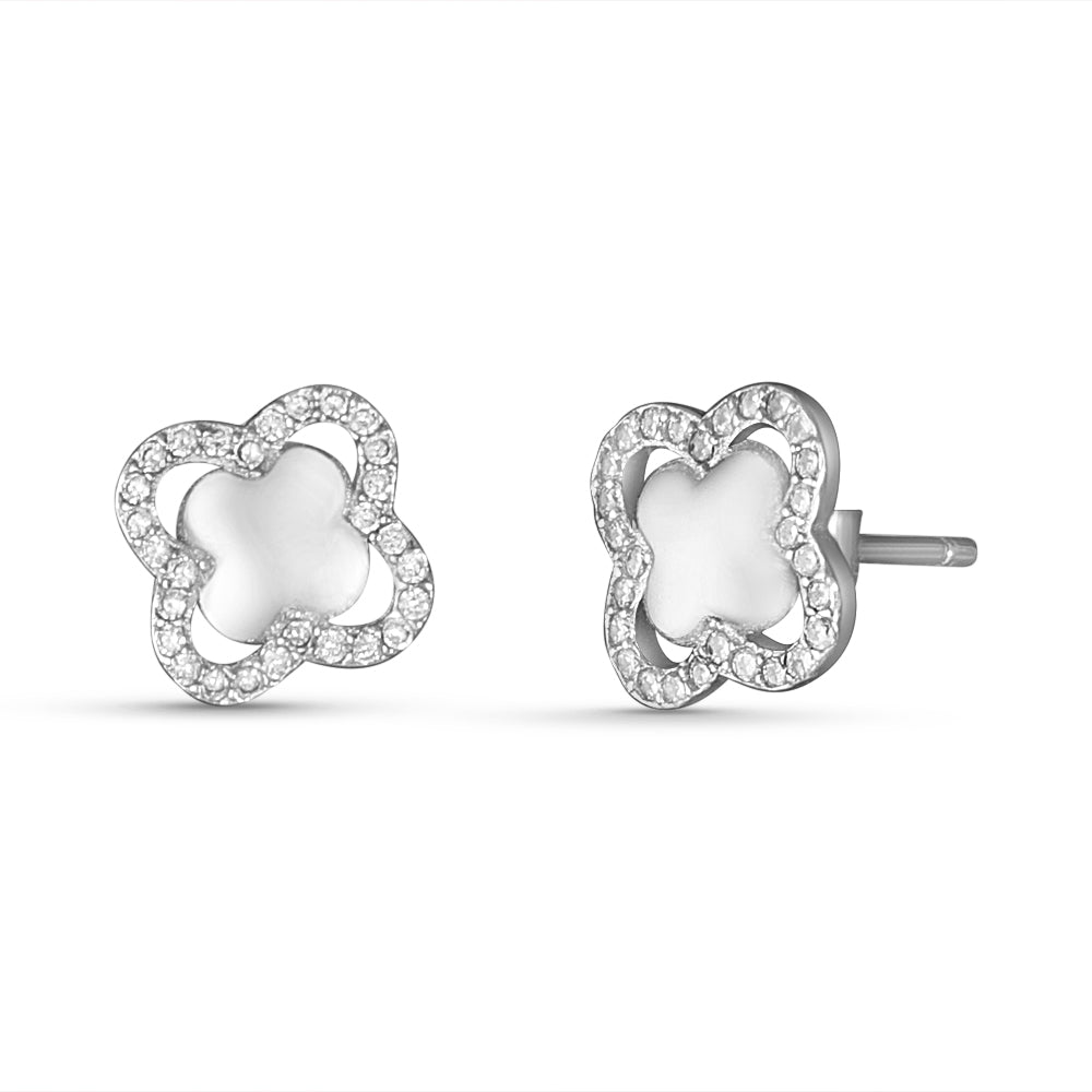 Clover Mini 925 Sterling Silver Stud Earrings