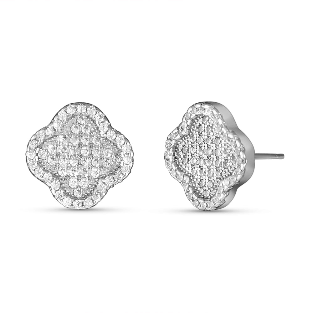 Clover 925 Sterling Silver Stud Earrings