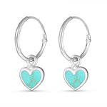 Load image into Gallery viewer, Turquoise Heart Bali 925 Sterling Silver Earrings
