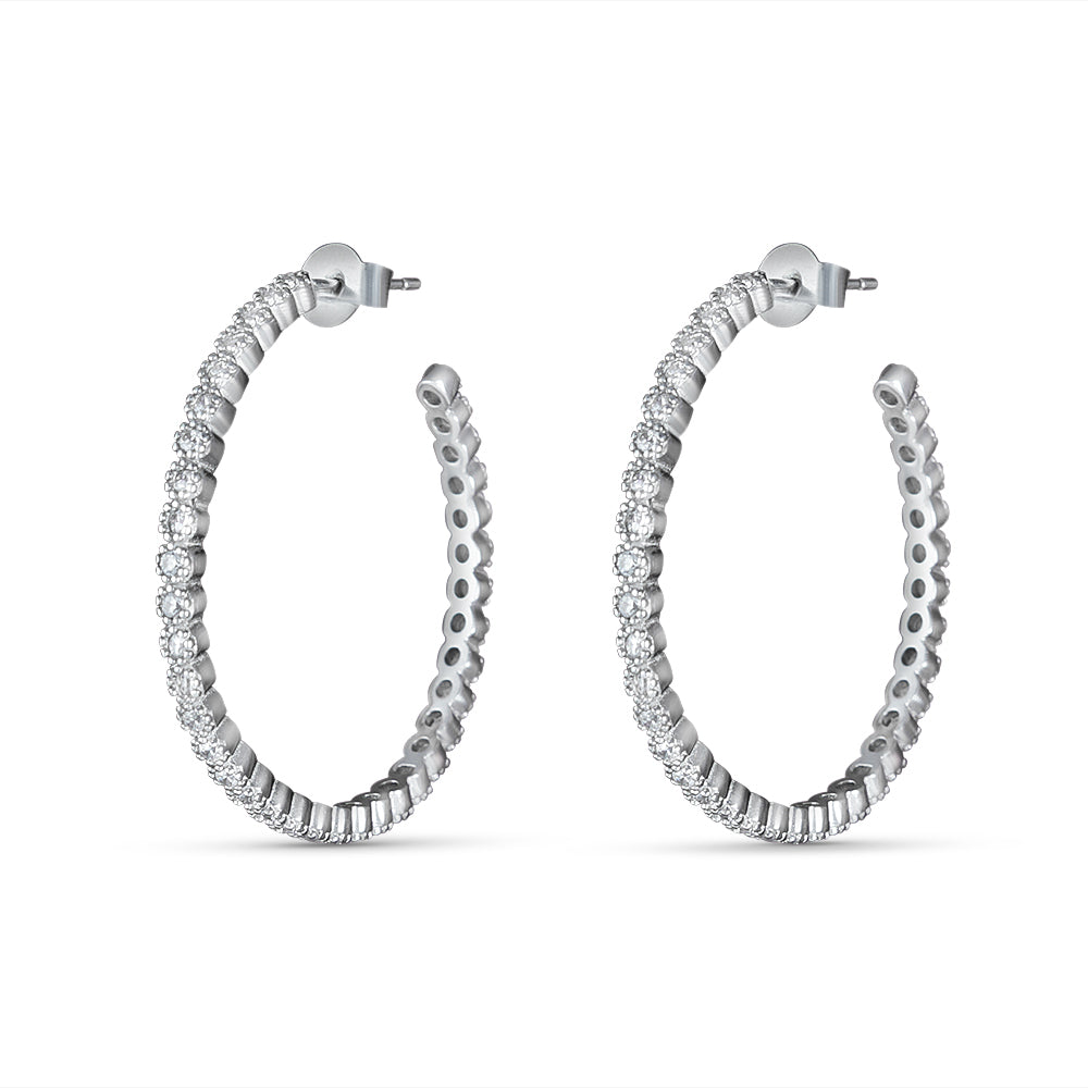 Classic Milligrain Hoops 925 Sterling Silver Earrings