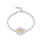 Load image into Gallery viewer, Signature Yellow 925 Sterling Silver Set of 4 pieces. Studded with Rose cut Cubic Zircons  (Necklace, Bracelet, Earring &amp; Ring)
