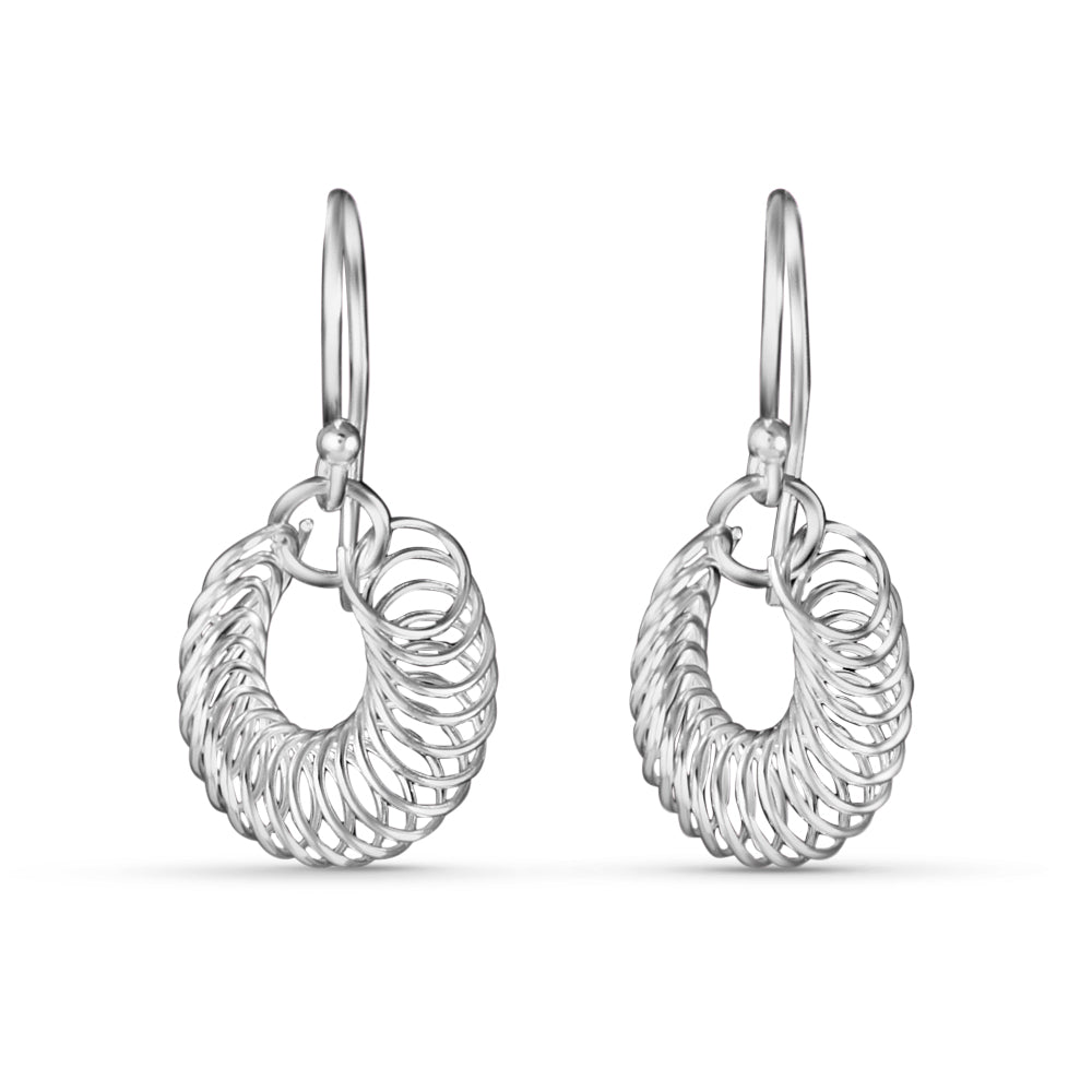 Spirale Link 925 Sterling Silver Earrings