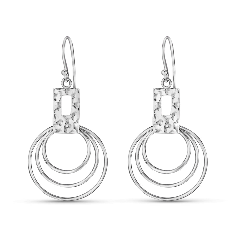 Circular Link 925 Sterling Silver Earrings