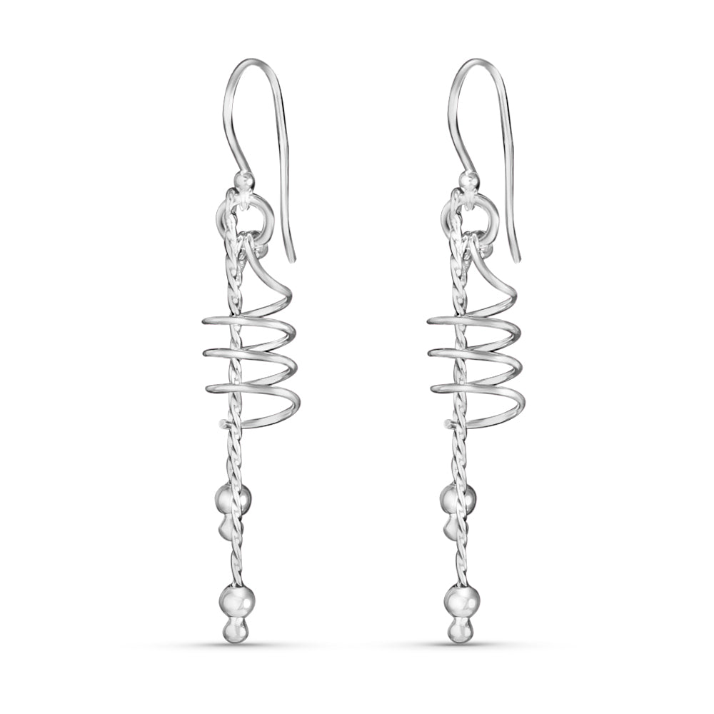 Vortex Axis Link 925 Sterling Silver Earrings