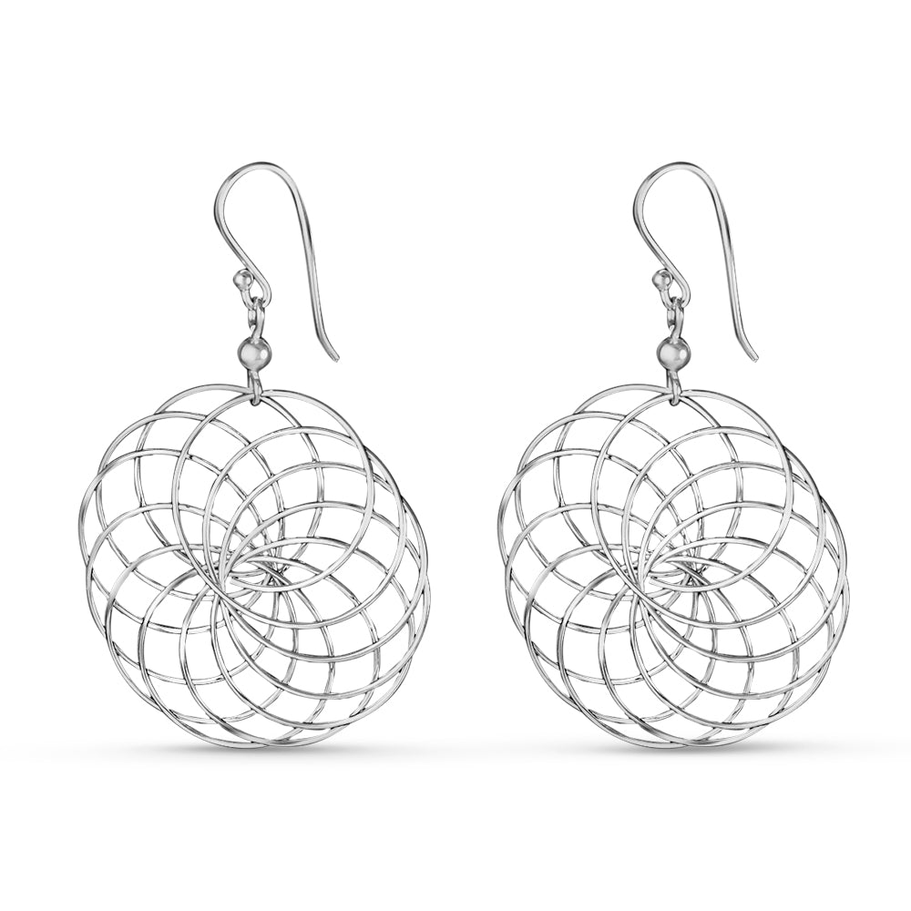 Geometric Link 925 Sterling Silver Earrings