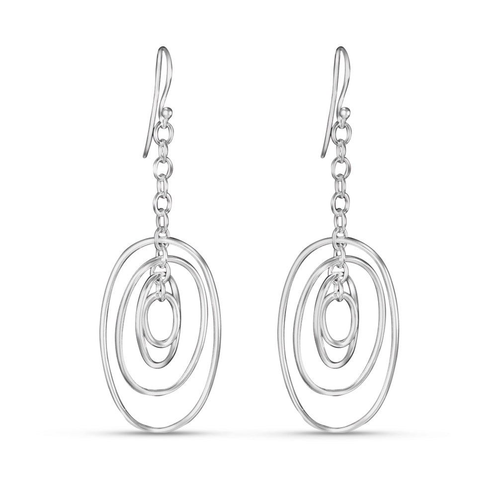 Oval Link 925 Sterling Silver Earrings