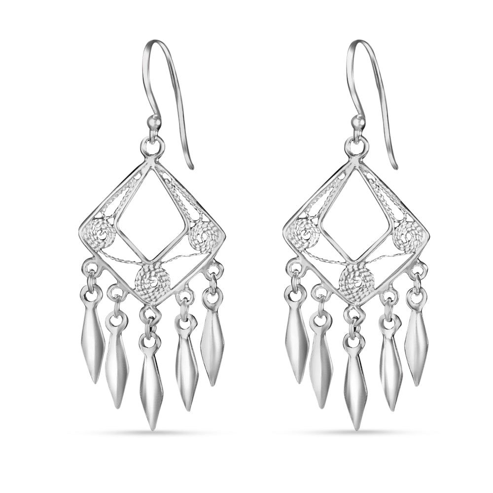 Tribe Link 925 Sterling Silver Earrings