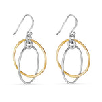 Load image into Gallery viewer, Two Tone Round 925 Sterling Silver Hook Earring
