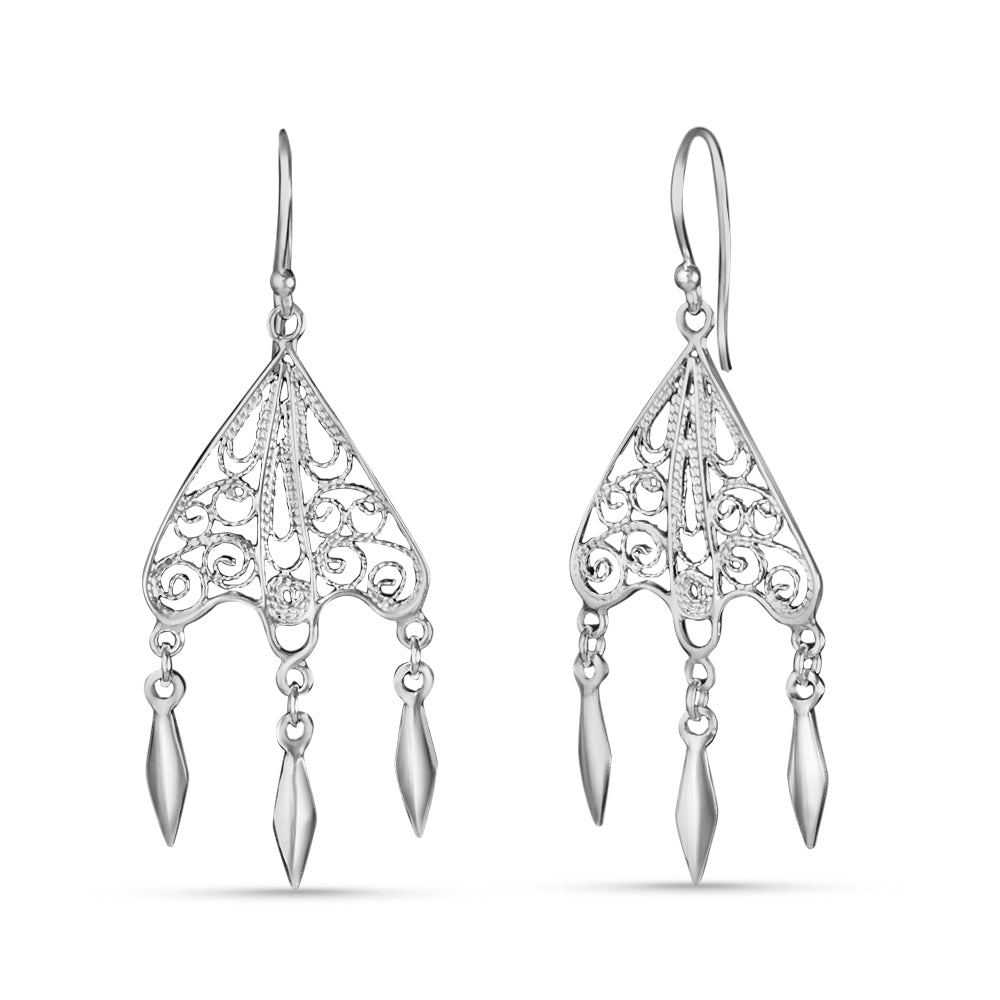 Tribal Link 925 Sterling Silver Earrings