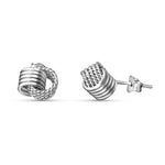 Load image into Gallery viewer, Spiral Braided Twin Knot 925 Sterling Silver Stud Earring
