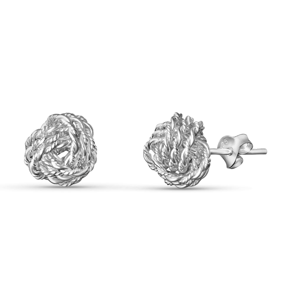 Knot Curl 925 Sterling Stud Earrings