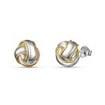 Load image into Gallery viewer, Two Tone Curly Round 925 Sterling Silver Earring
