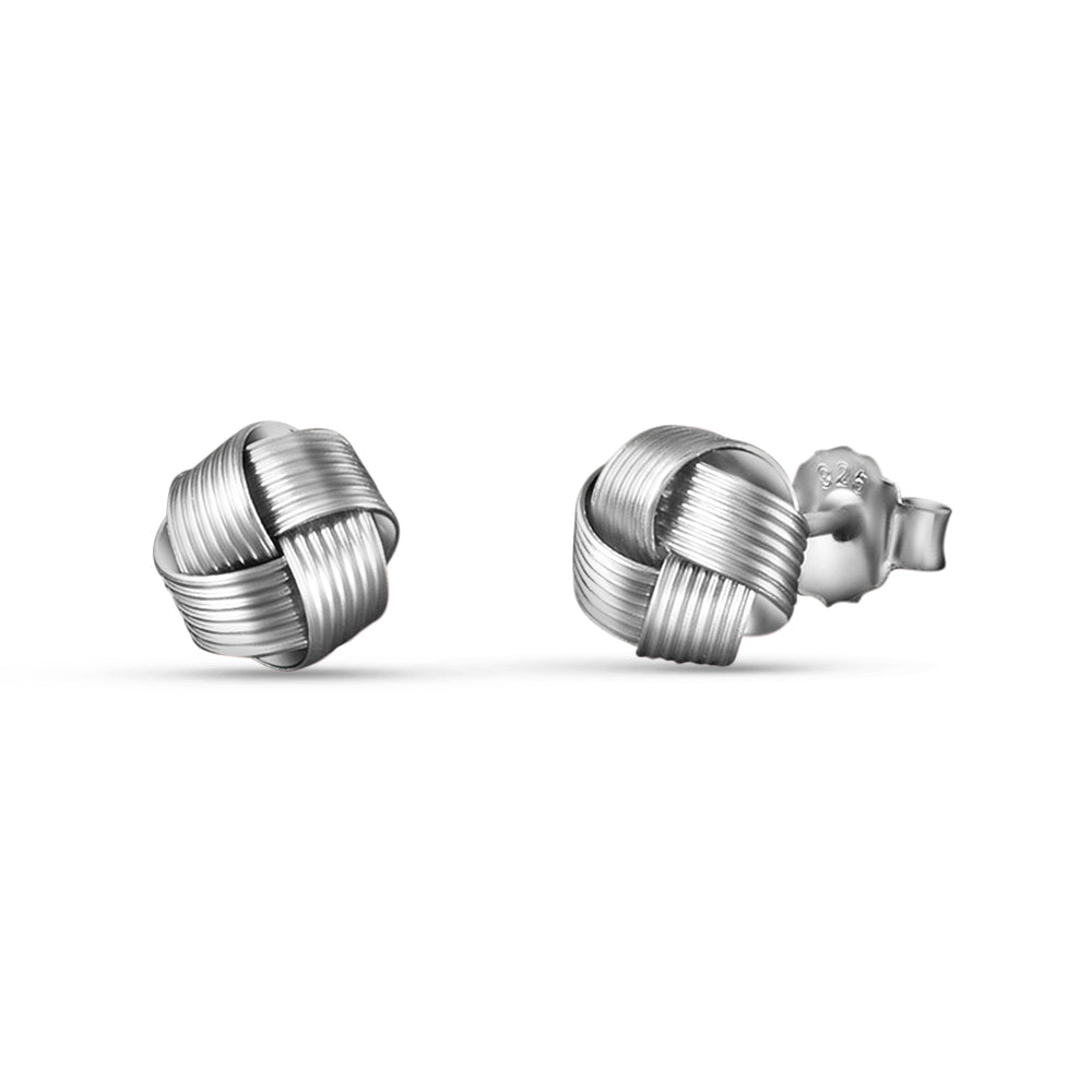 Quadro Knot 925 Sterling Silver Stud Earring