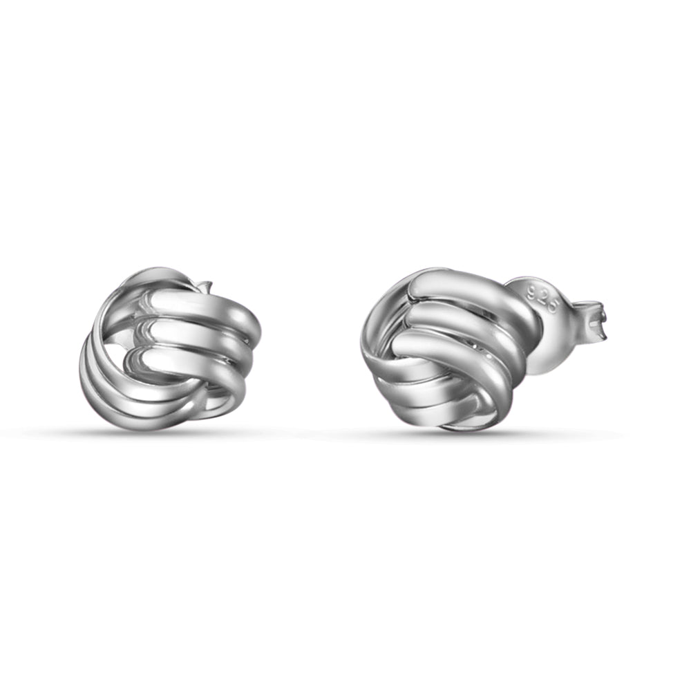 Tri Knot Round Shape 925 Sterling Silver Earring