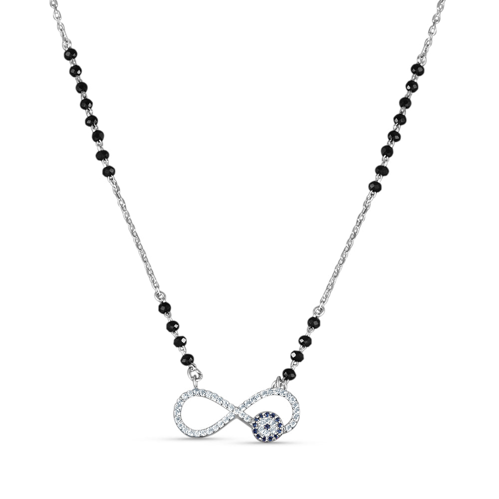 Evil Eye Mangalsutra in 925 Sterling Silver 17 inches +1 inch adjustable