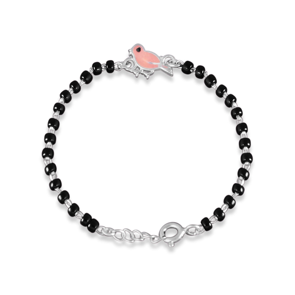 One Pair Birdy Silver Baby Nazariya Bracelet -  With Adjustable links 12+1 cm  (ideal for Newborns to 3 years age