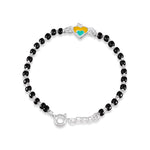 Load image into Gallery viewer, One Pair Rainbow Heart Silver Baby Nazariya Bracelet -  With Adjustable links 12+1 cm (ideal for Newborns to 3 years age
