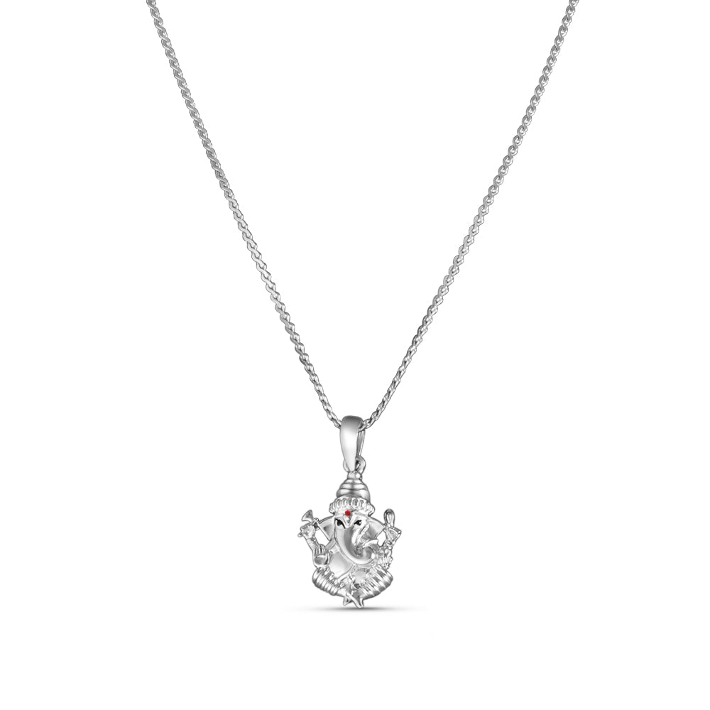 Ganesh 925 Sterling Pendant with chain (Chain Length 16 inch)