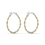 Load image into Gallery viewer, Mia&#39;h Double Hoops Two Tone 925 Sterling Silver Hoop Earrings (Copy)
