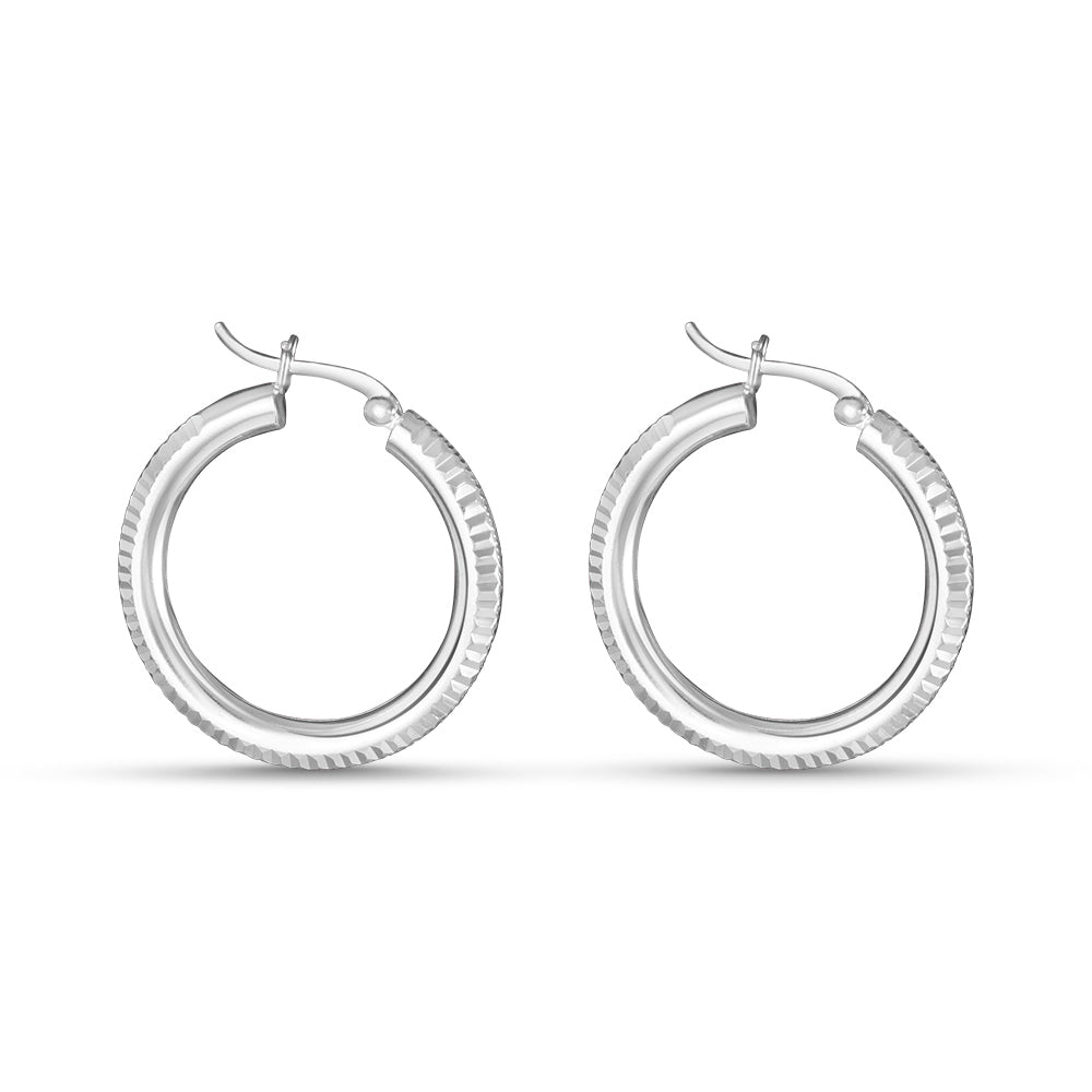 Mukti 925 Sterling Silver Hoop Earrings