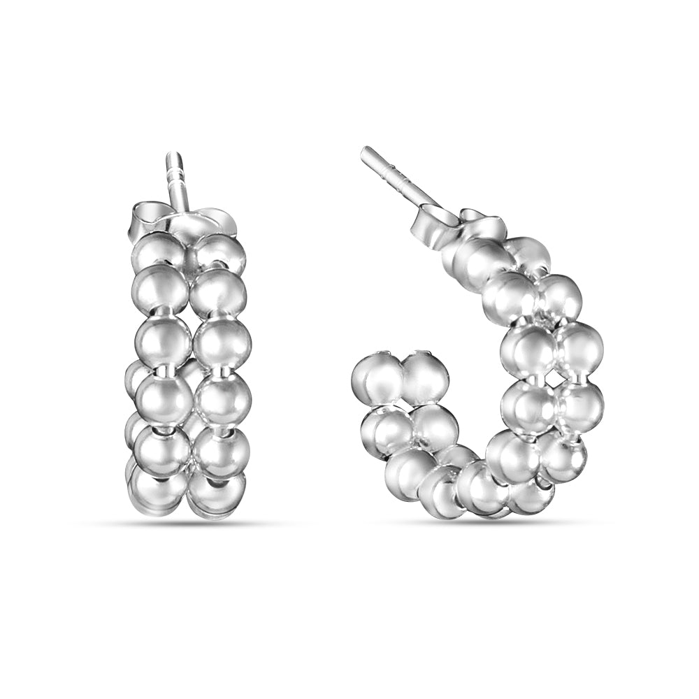 Bubble Shape 925 Sterling Silver Bali Earring