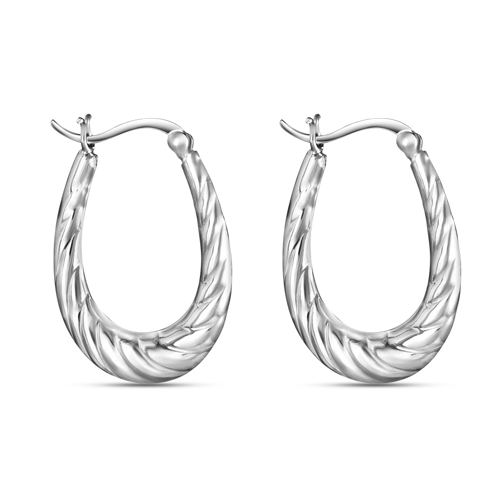 Twister 925 Sterling Silver Hoop Earrings