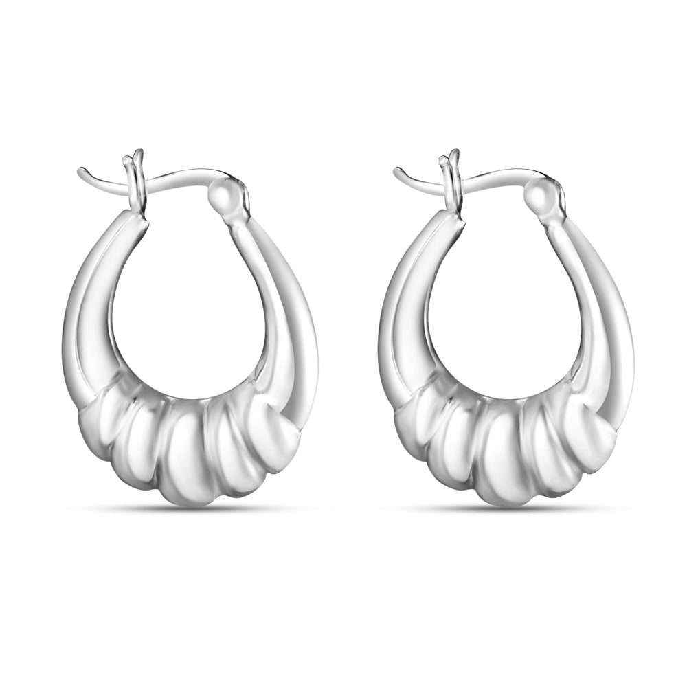 Twister Alto 925 Sterling Silver Hoop Earrings