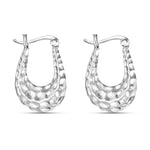 Load image into Gallery viewer, Hand Textured 925 Sterling Silver Hoop Earrings
