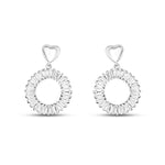 Load image into Gallery viewer, Baguette 925 Sterling Silver Cubic Zirconia Rhodium Plated Earrings

