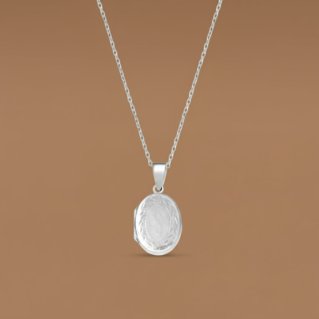Photo Locket Oval Openable Pendant 925 Sterling Silver With Chain