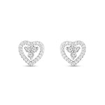 Load image into Gallery viewer, 925 Sterling Silver Rhodium Plated Heart Shaped Studs Earrings
