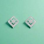 Load image into Gallery viewer, Essence 925 Sterling Silver Rhodium-Plated Silver Cubic Zirconia Classic Studs Earrings
