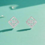 Load image into Gallery viewer, Essence 925 Sterling Silver Rhodium-Plated Silver Cubic Zirconia Classic Studs Earrings
